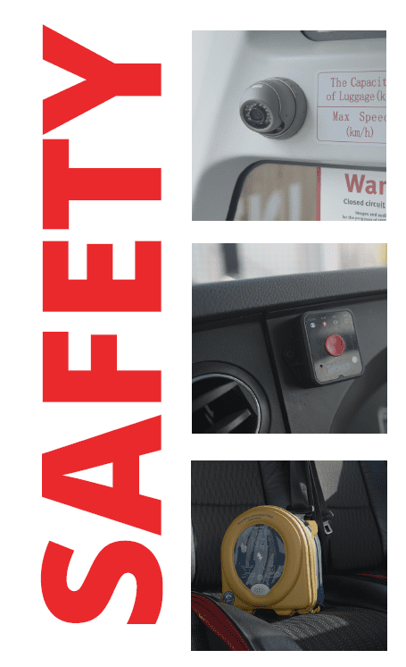 Safety at L&F Transfers; CCTV monitoring, fatigue monitoring, AED device.