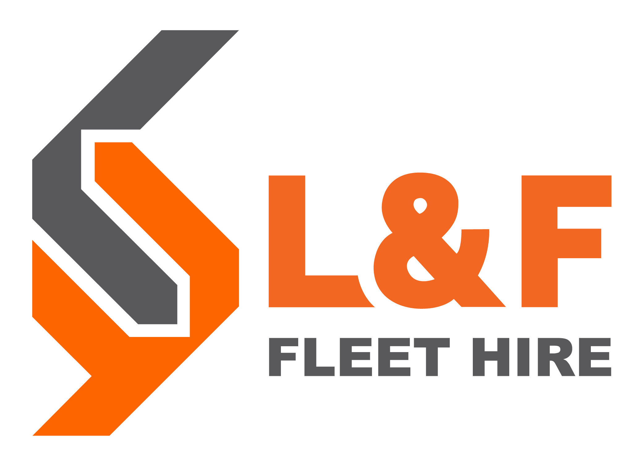 L&F Fleet Hire logo - orange and grey